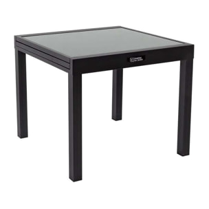 Table extensible et chaises de jardin en aluminium "Porto 8" - Phoenix - Noir/Gris foncé - 1 Table 90/180 + 8 Fauteuils