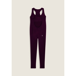 Tuta jumpsuit seamless con schiena scoperta e cuciture shaping