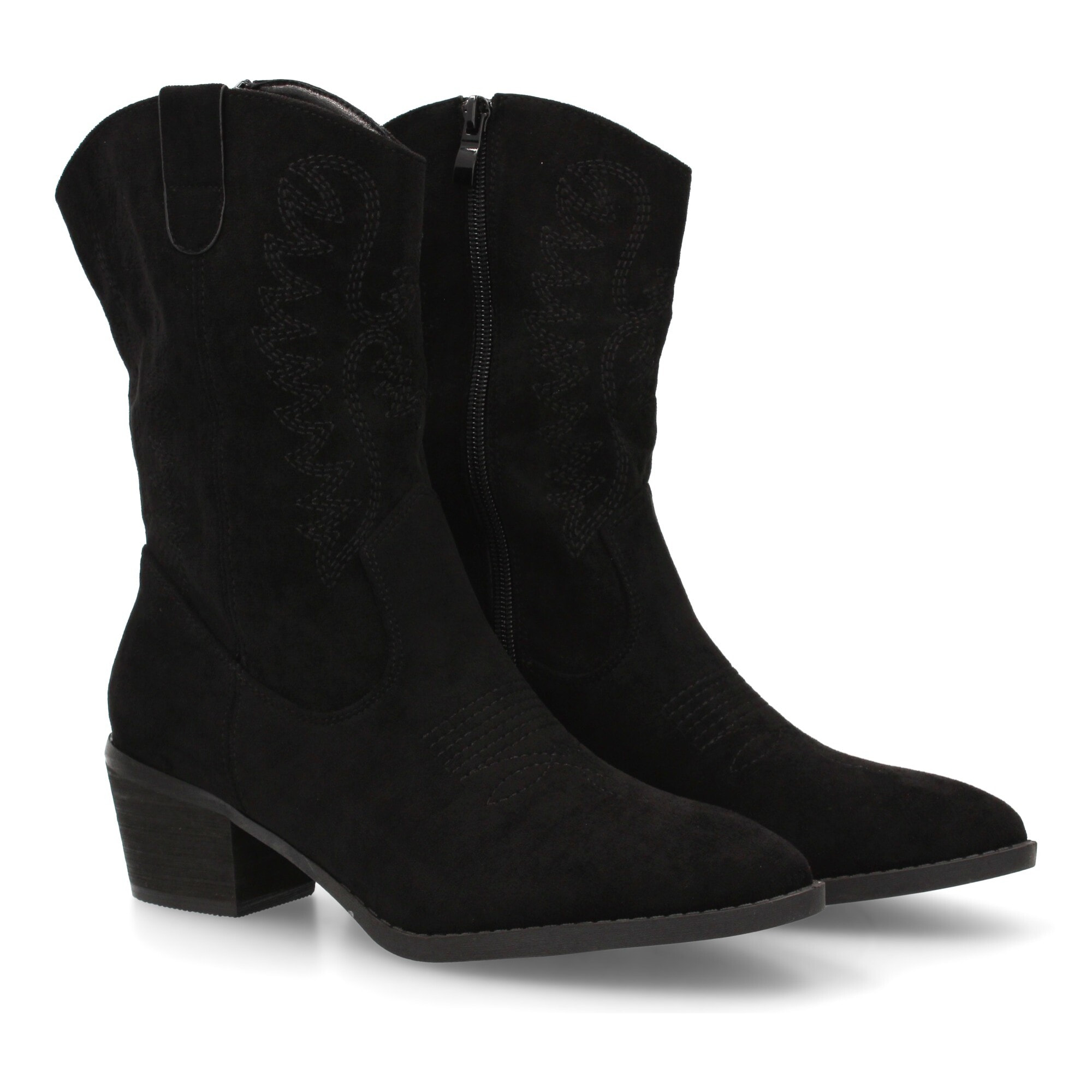 Botín cowboy mujer con bordados en la caña