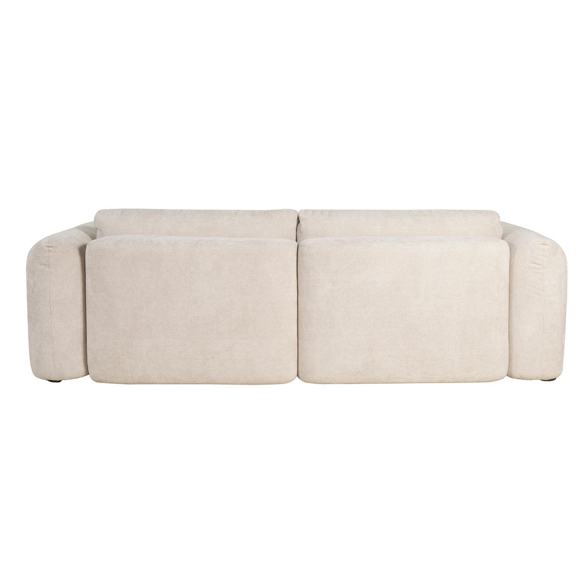 Canapé convertible avec coffre 4 places en tissu velours chenille beige CRUSH