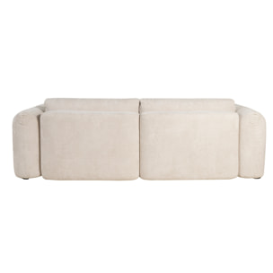 Canapé convertible avec coffre 4 places en tissu velours chenille beige CRUSH