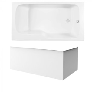Pack baignoire bain douche 170 x 90 Malice version droite + tablier en angle