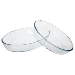Lot de 2 Plats Ovales en Verre