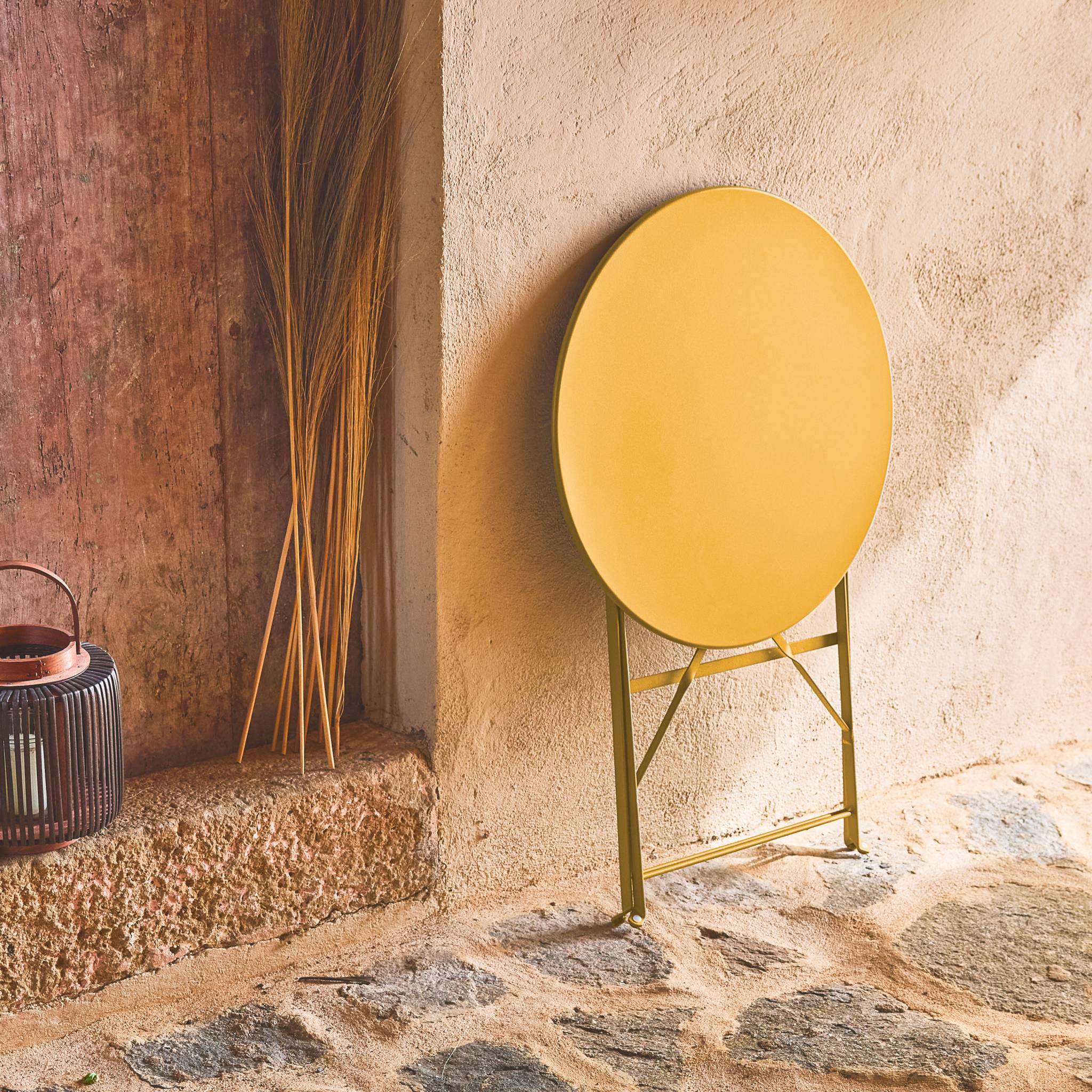 Table de jardin bistrot ronde pliante métal 2 places EMILIA 60CM