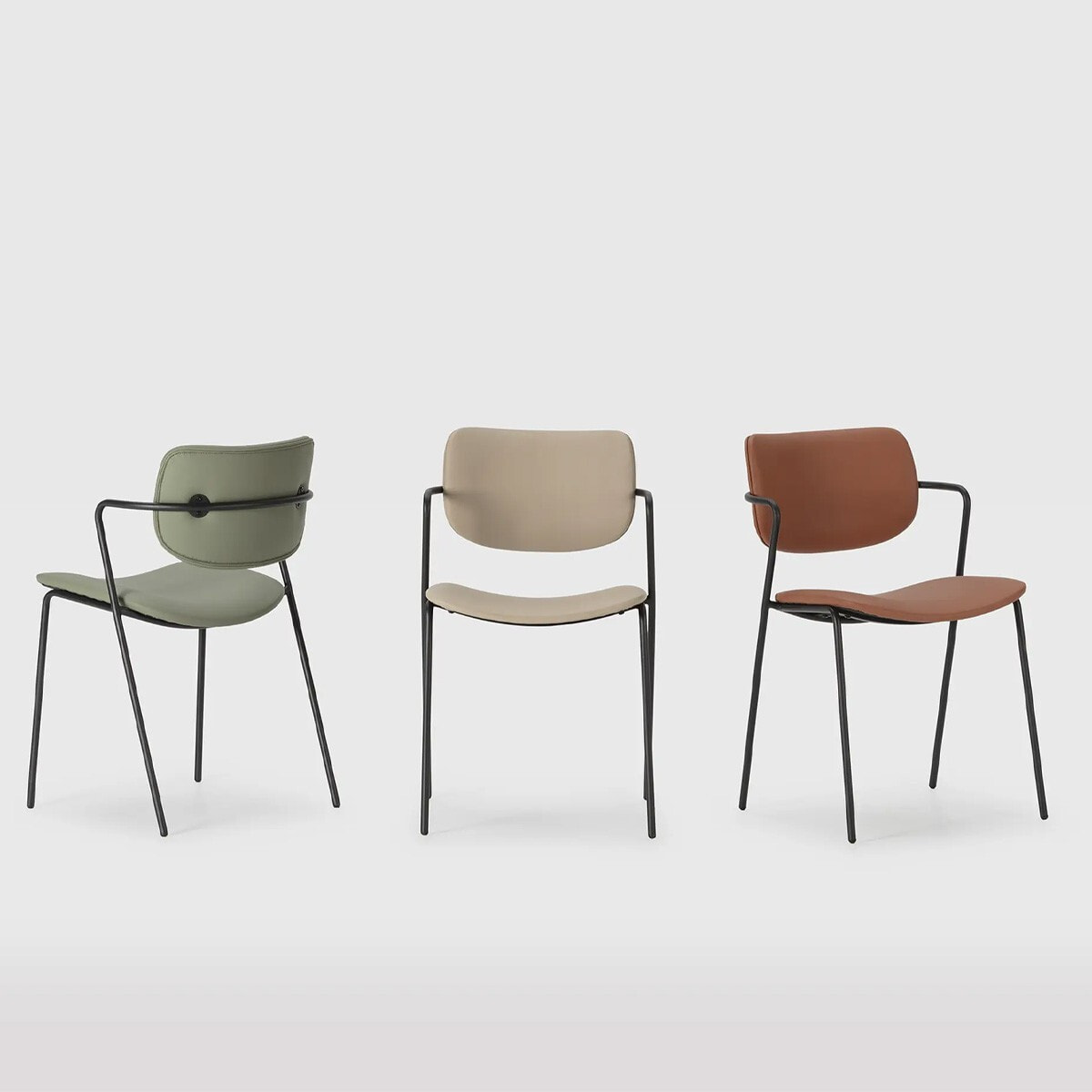 Lot de 2 chaises en simili cuir - SKANDI