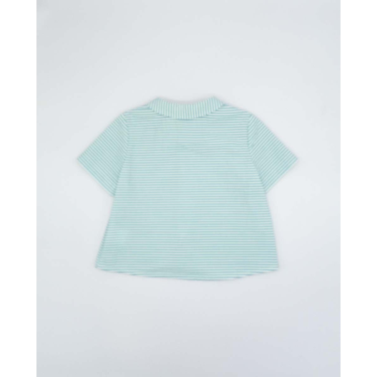 CAMISA MANGA CORTA RAYAS VERDE Y BLANCO