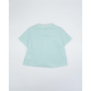 CAMISA MANGA CORTA RAYAS VERDE Y BLANCO