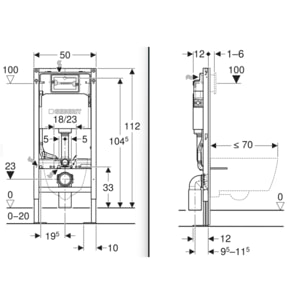 Pack WC suspendu complet Geberit Duofix autoportant, WC Swiss Aqua Technologies Fusion, abattant SoftClose, plaque blanche