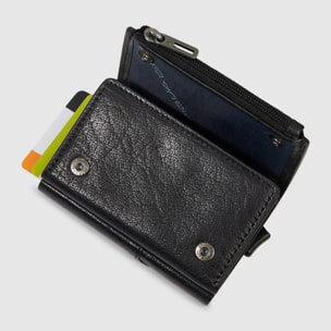 Piquadro Portafoglio compatto con portacarte automatico, porta monete e protezione RFID