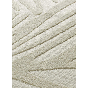 SENSATION Alfombra con motivo vegetal en relieve en blanco, varias medidas disponibles.