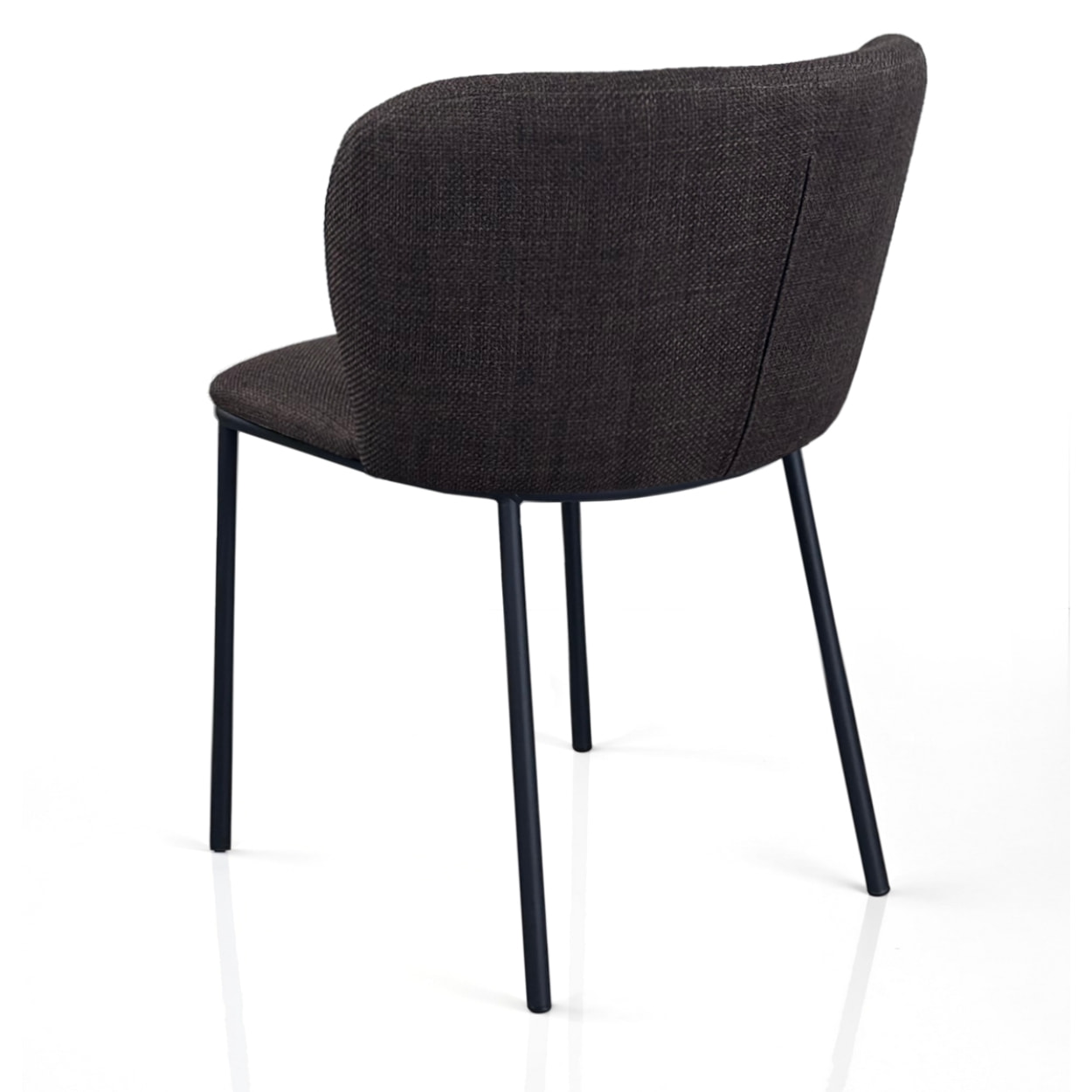 Lot de 4 chaises de salle à manger Tomasucci NENE', en tissu, marron foncé, marron, 60 × 56 × 76 cm