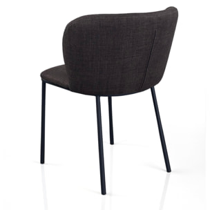 Lot de 4 chaises de salle à manger Tomasucci NENE', en tissu, marron foncé, marron, 60 × 56 × 76 cm