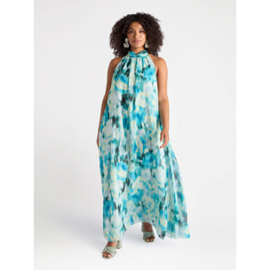 Fiorella Rubino - Vestito lungo stampato - Verde acqua
