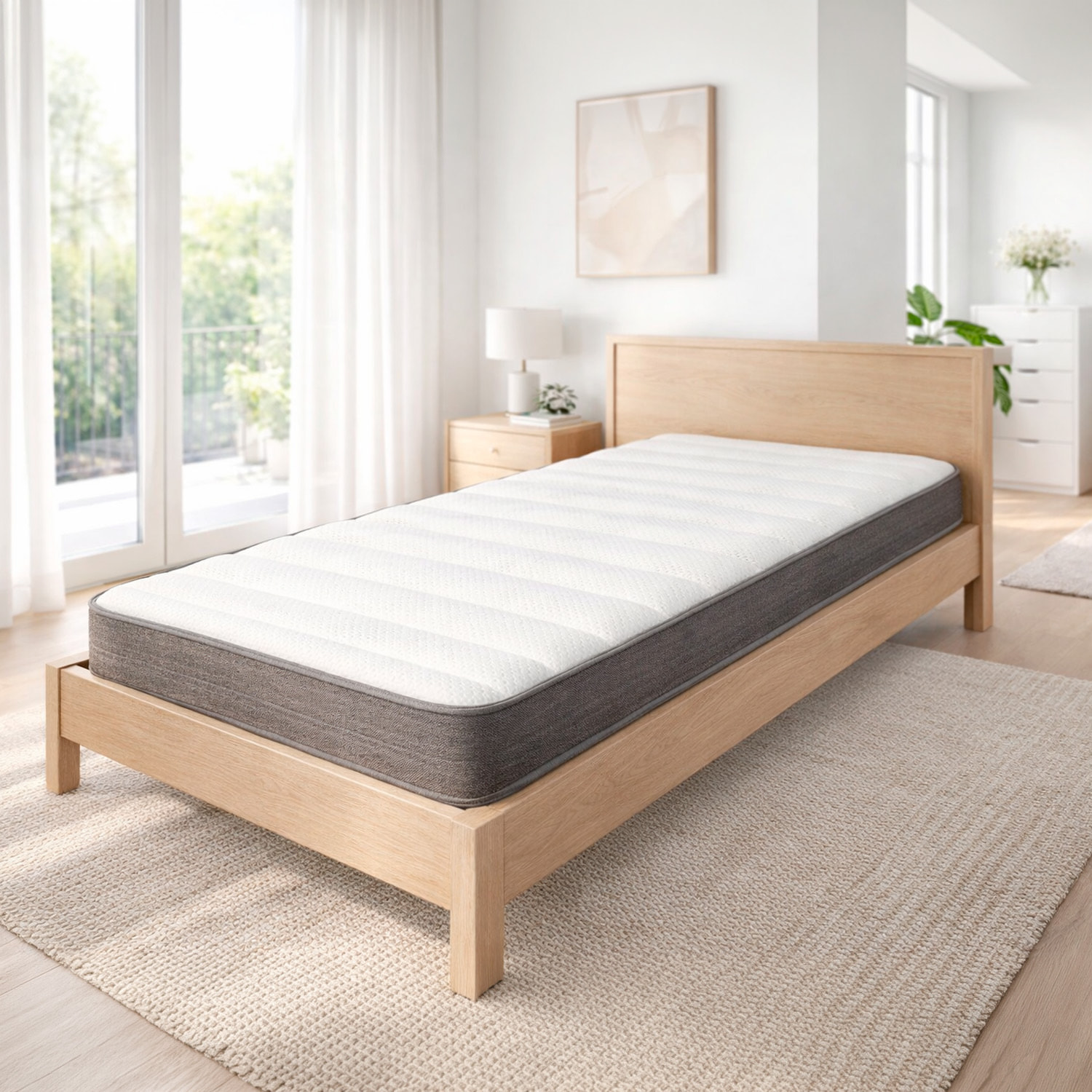 Materasso Singolo H3 Medio Rigido Con 240 Molle Insacchettate Al M² Double Sided Supporto Ergonomico Comfort Elevato Riposo Ottimale 80 x 190 x 22 Cm