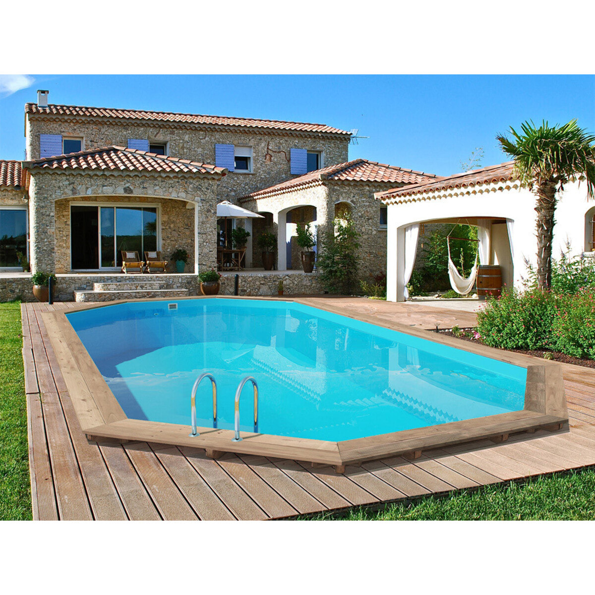Piscine bois " Palma 130 " - 7.57 x 4.07 x 1.31 m