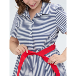Fiorella Rubino - Camicia a righe in misto cotone - Blu