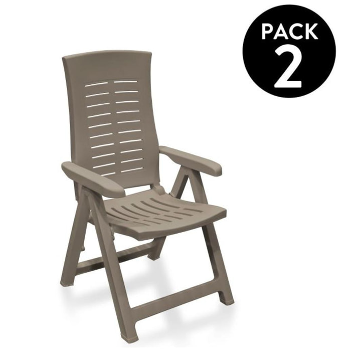 Pack 2 sillones exterior Makani Taupé