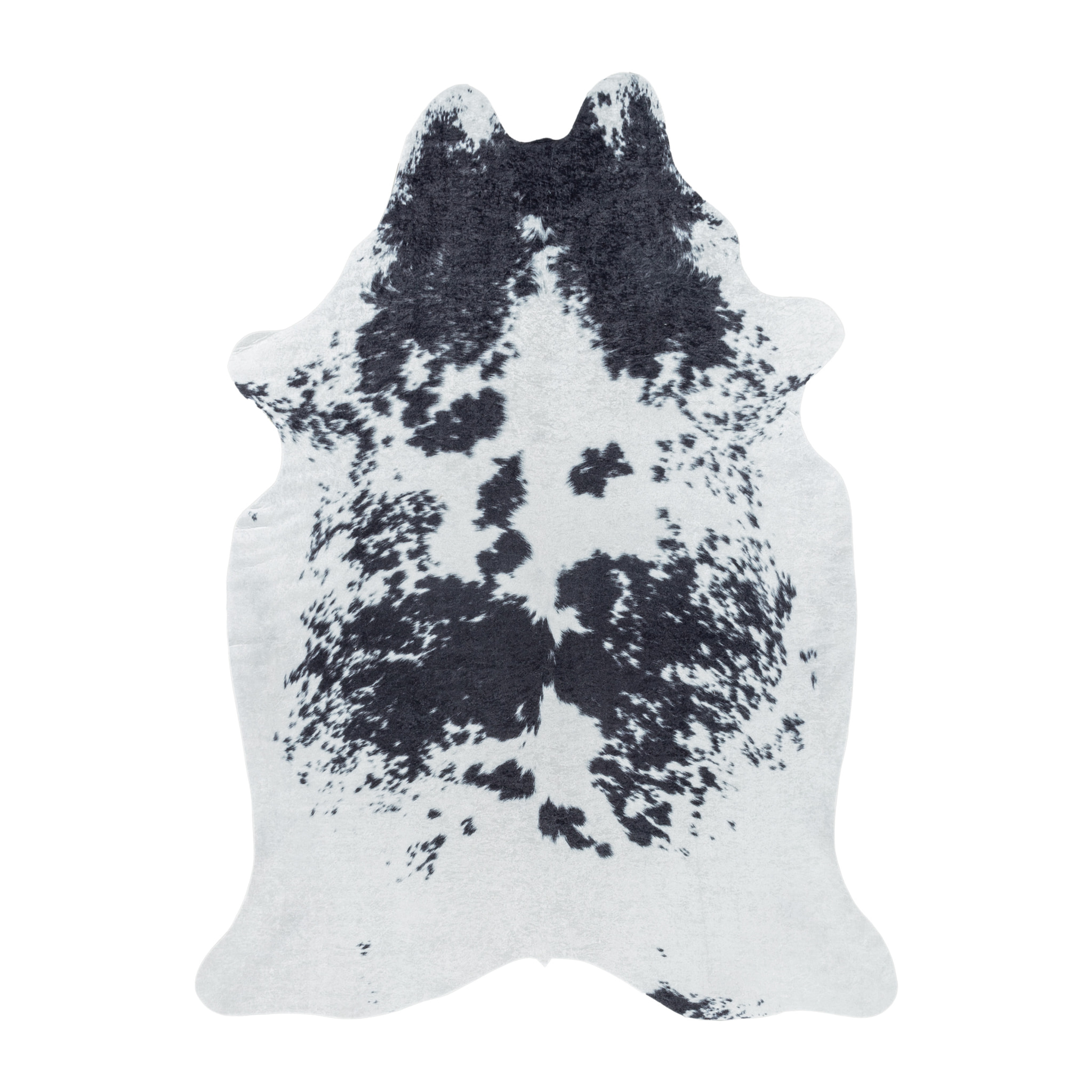 ETOSHA - Tapis imitation peau vache noir