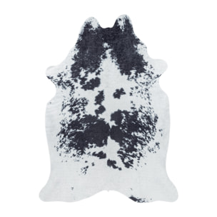 ETOSHA - Tapis imitation peau vache noir