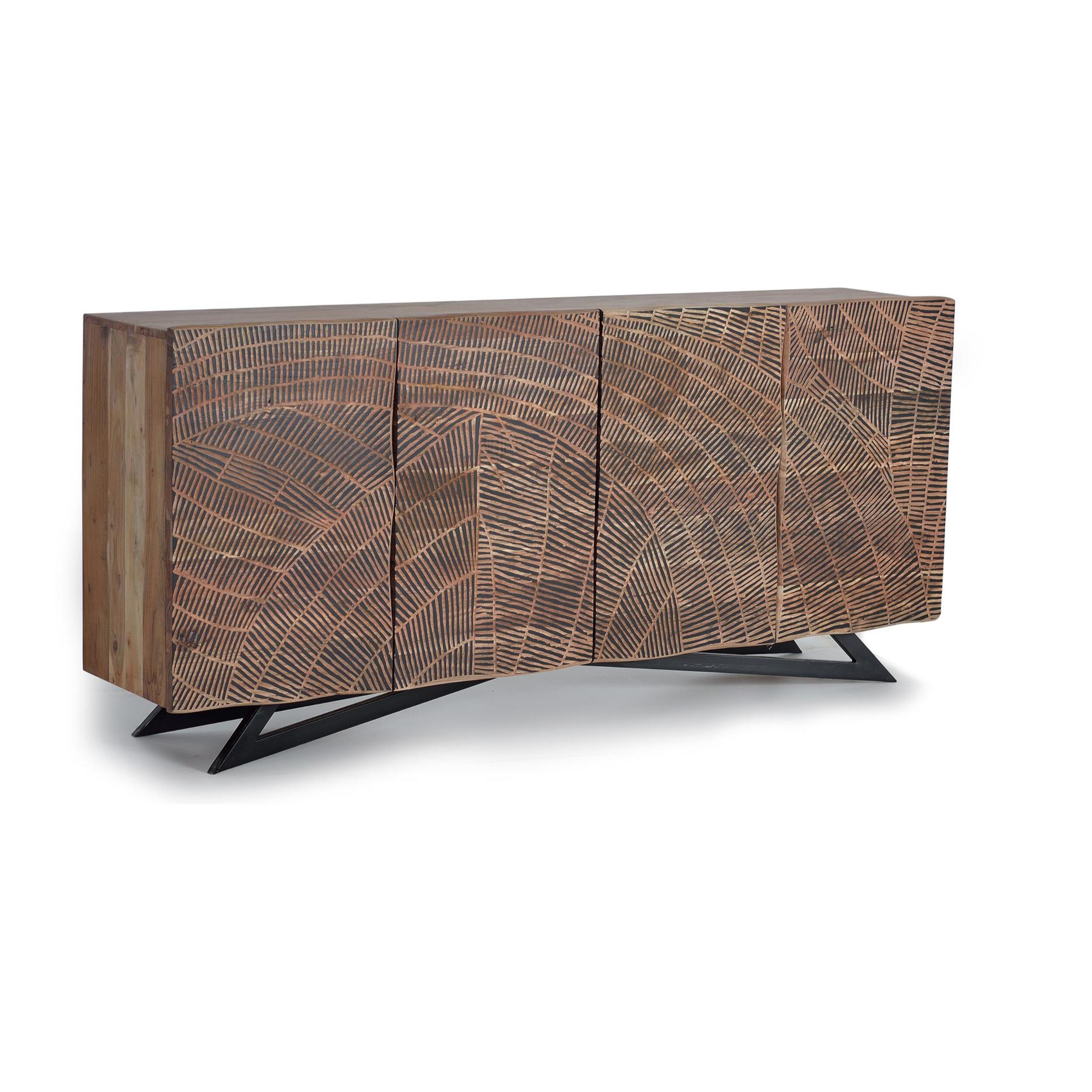 Aparador - madera de acacia y metal - 90x200x40cm