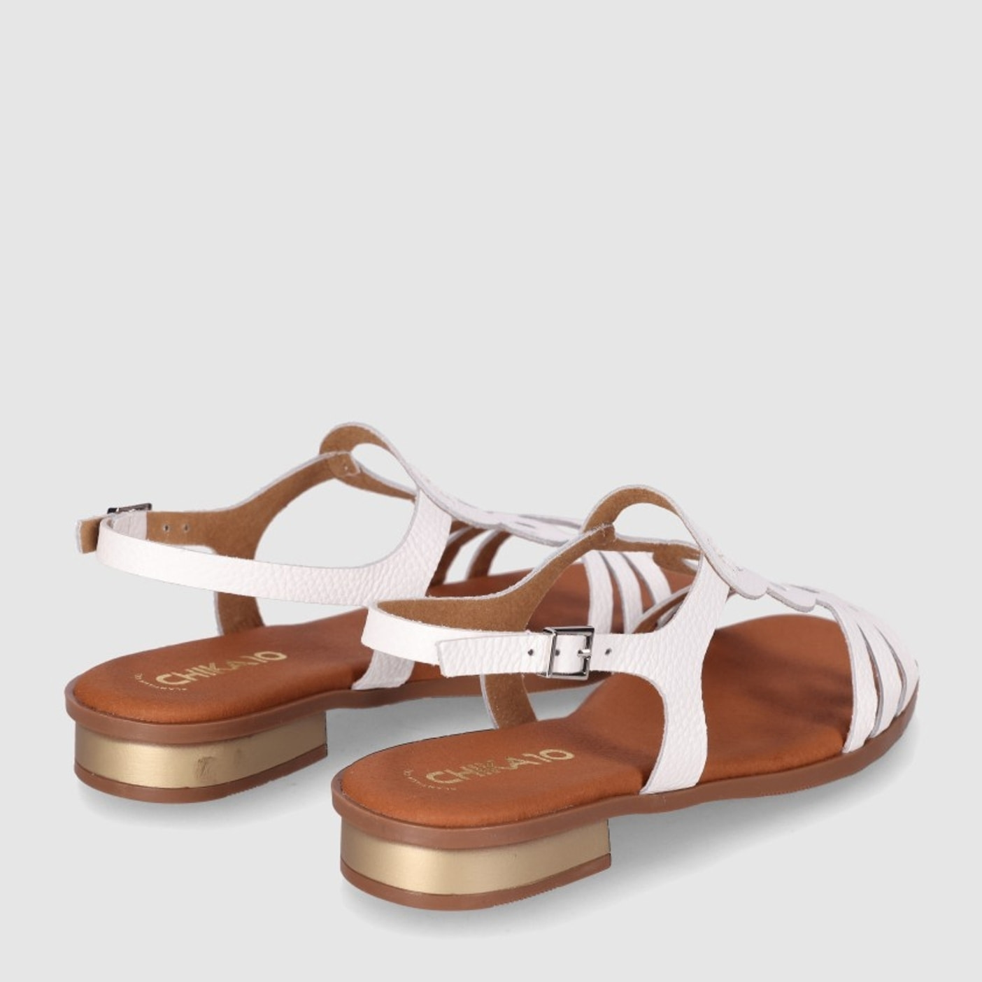 Sandalias de Piel - Blanco - Tacón: 3 cm