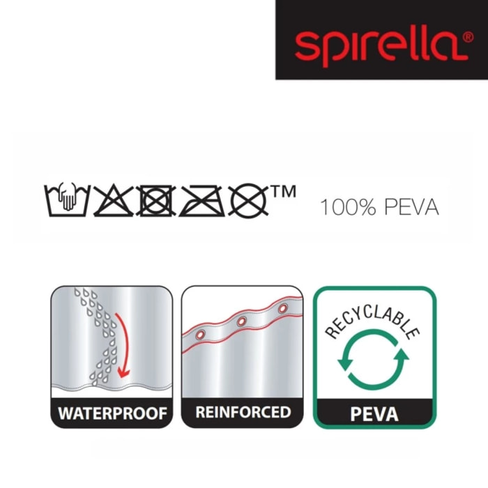 Rideau de douche PEVA BIO 180x200cm Bleu Spirella