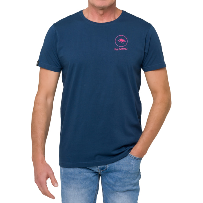 Camiseta de algodón 150 gr Hot Buttered Flame azul