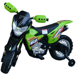 Motocross électrique 35 W enfant 3 à 6 ans dim. 107L x 53l x 70H cm roulettes amovibles vert