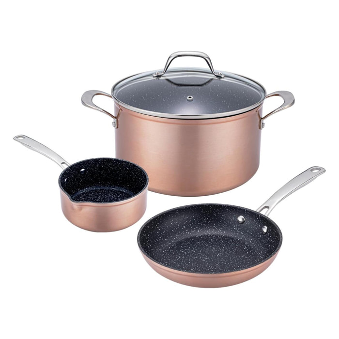 Set de 4 pièces cuivré  greblon céramique - "héritage"