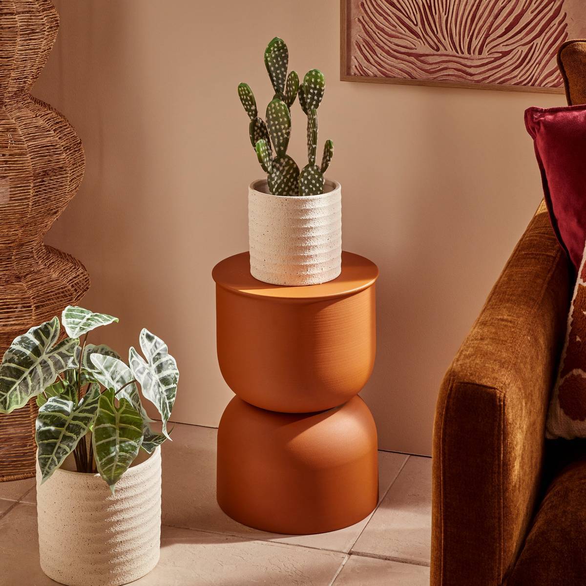 Table d'appoint Palomba ocre 31x31x41,8cm