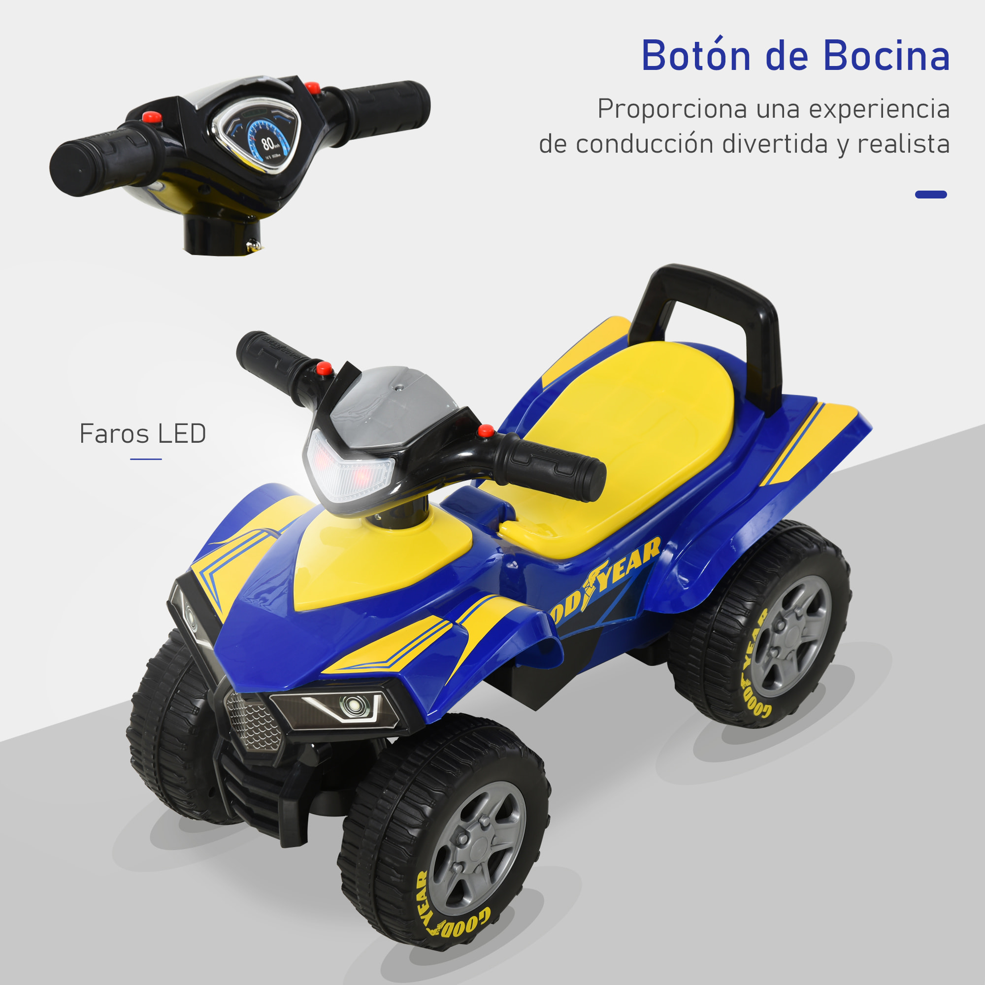 Quad Cuatrimoto para Niños con Luces Sonidos Bocina Azul