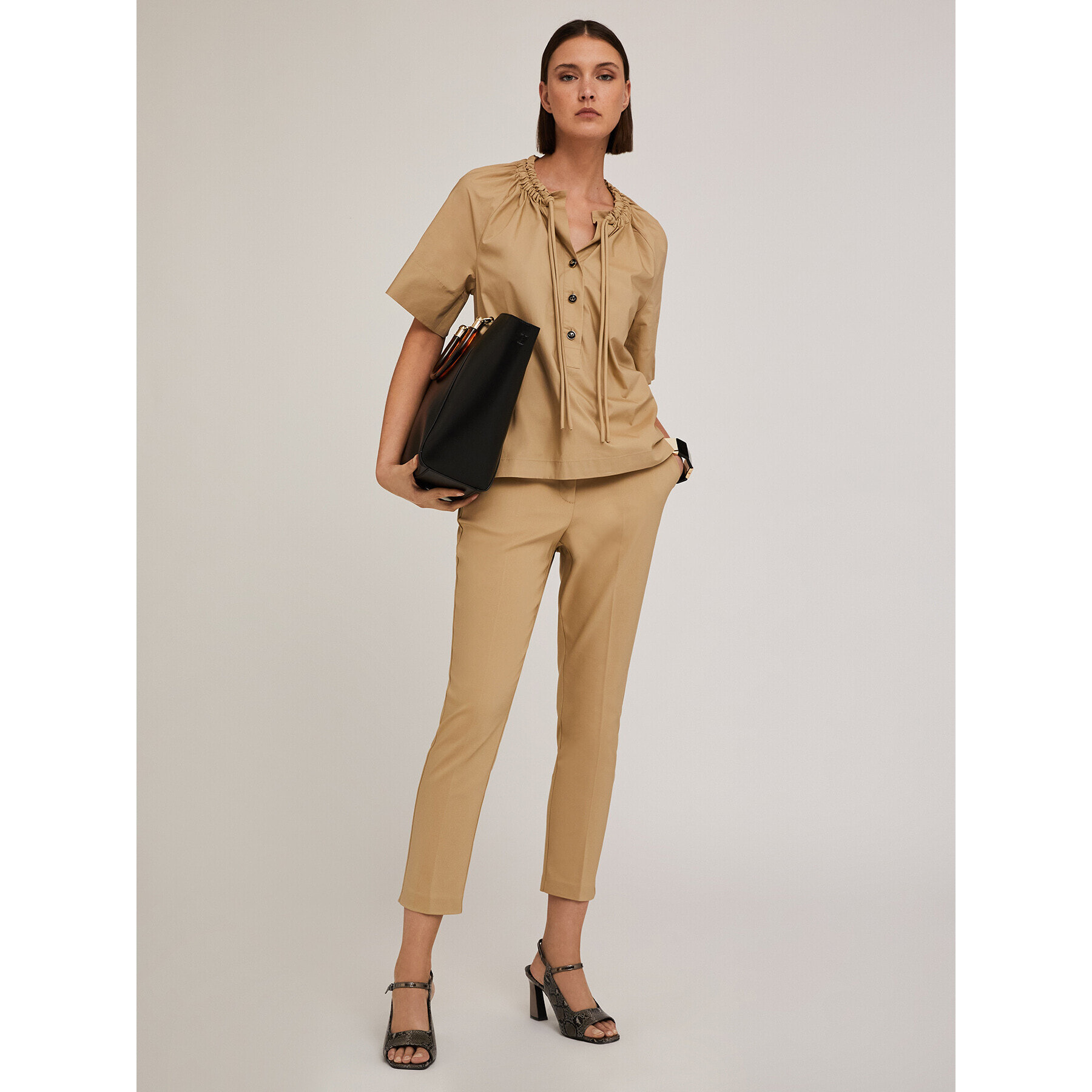 Motivi - Camicia con coulisse - Beige