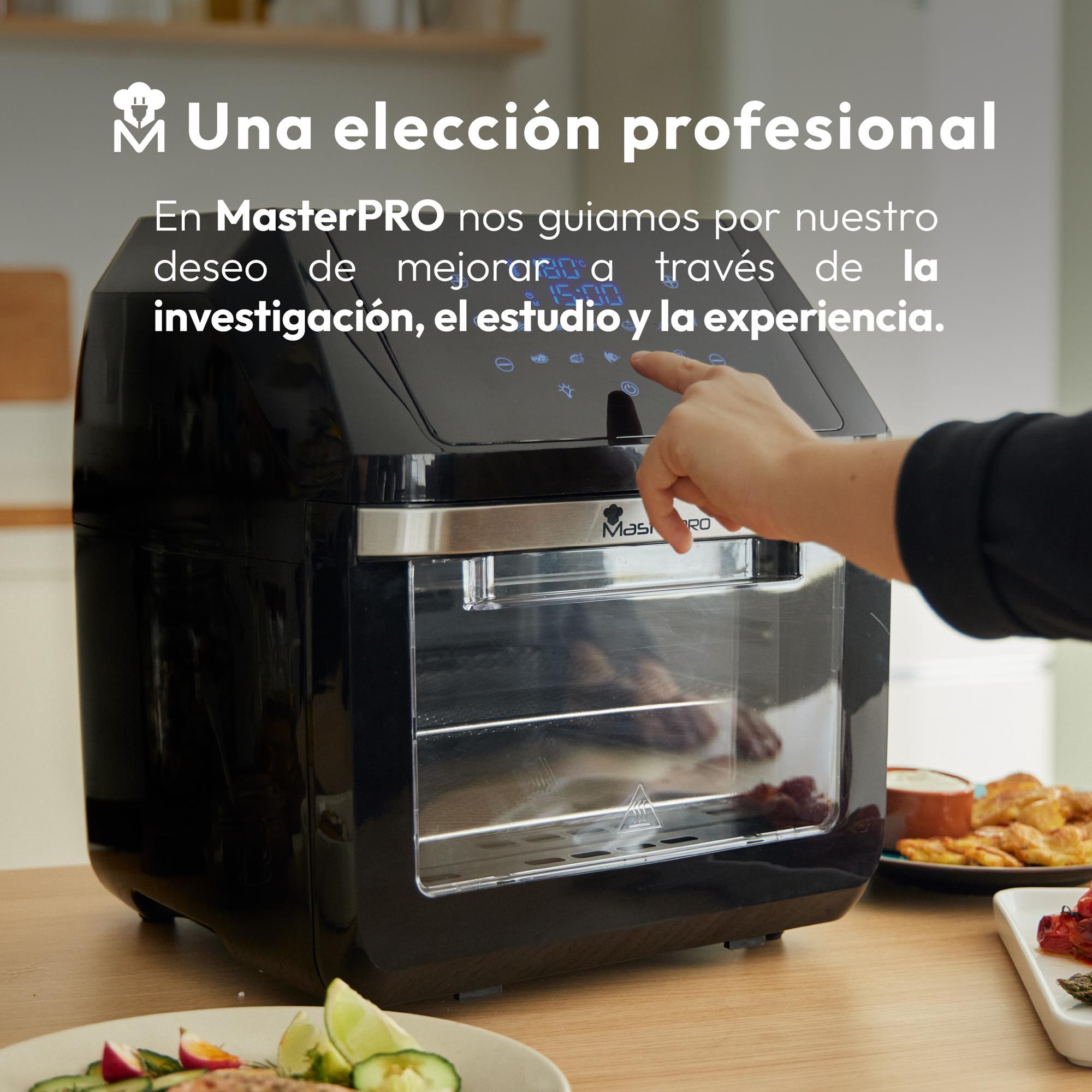 Freidora de aire sin aceite y horno rocket de 11 l y 1800w pantalla led táctil temperatura regulable 80-200ºc masterpro