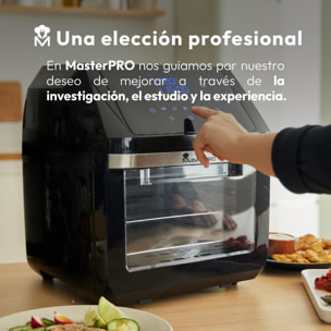 Freidora de aire sin aceite y horno rocket de 11 l y 1800w pantalla led táctil temperatura regulable 80-200ºc masterpro