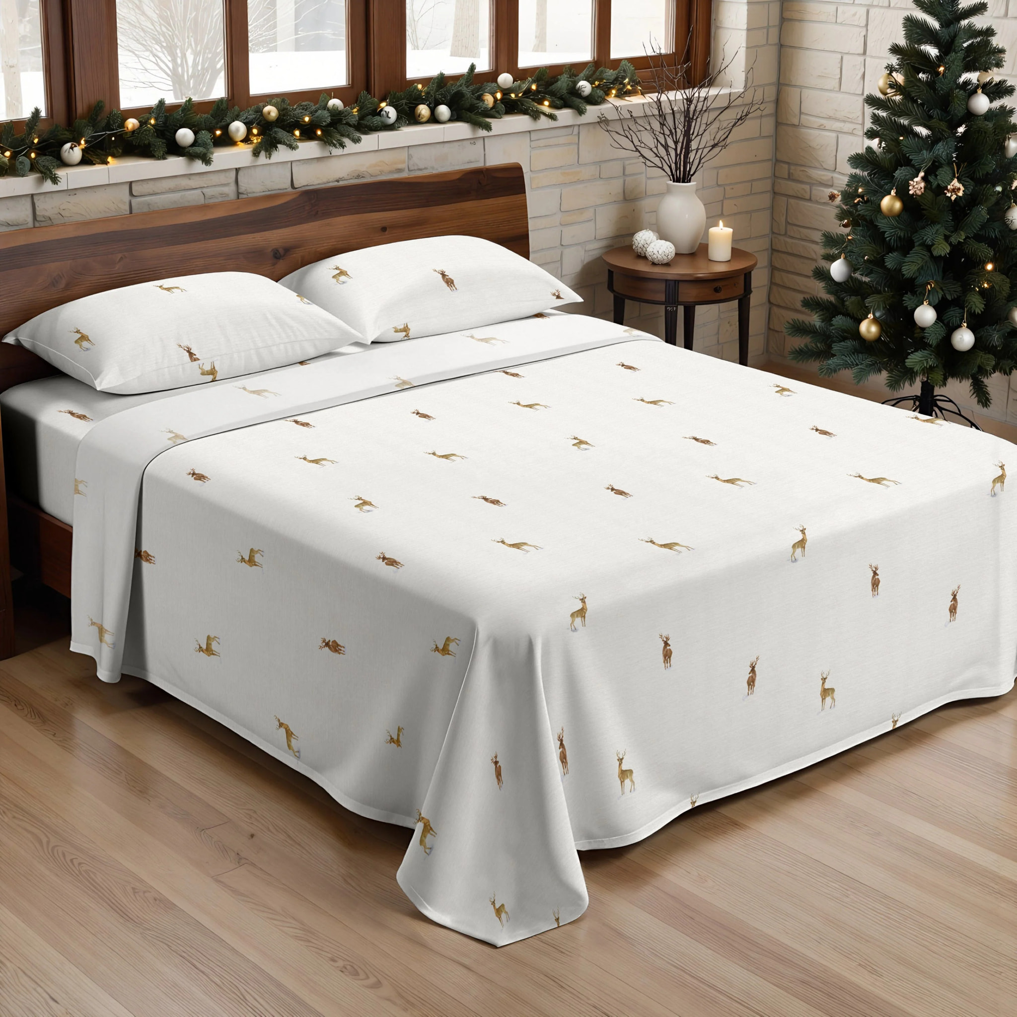 Parure de lit 100% coton Forest Cerf