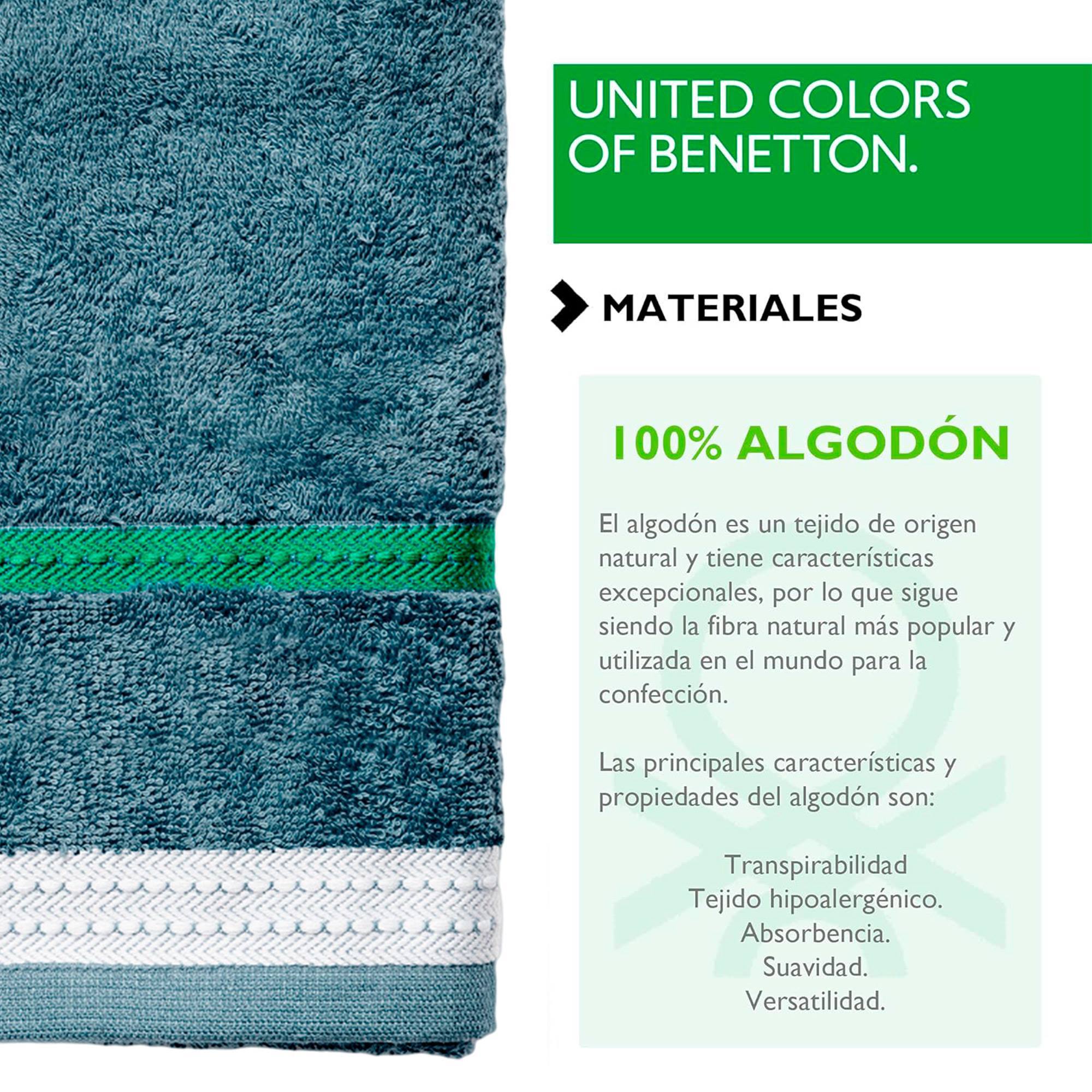 Toalla de baño 70x140cm 450gms 100% algodón azul oscuro con rayas neutral benetton