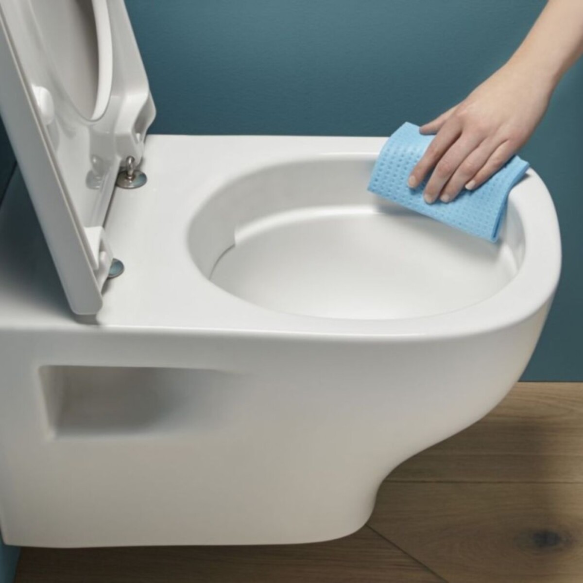 Pack WC suspendu sans bride Struktura + abattant + bâti-support mur GROHE + plaque Even blanc