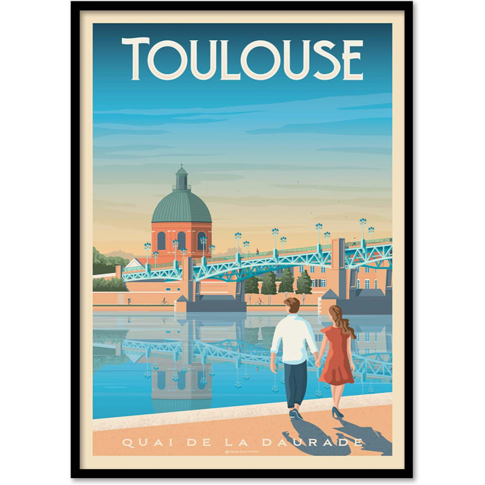 Affiche - Toulouse - Olahoop Travel Posters