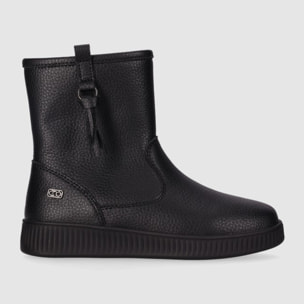 Botines de Piel - Negro - Tacón: Bajo