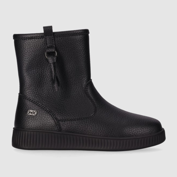 Botines de Piel - Negro - Tacón: Bajo