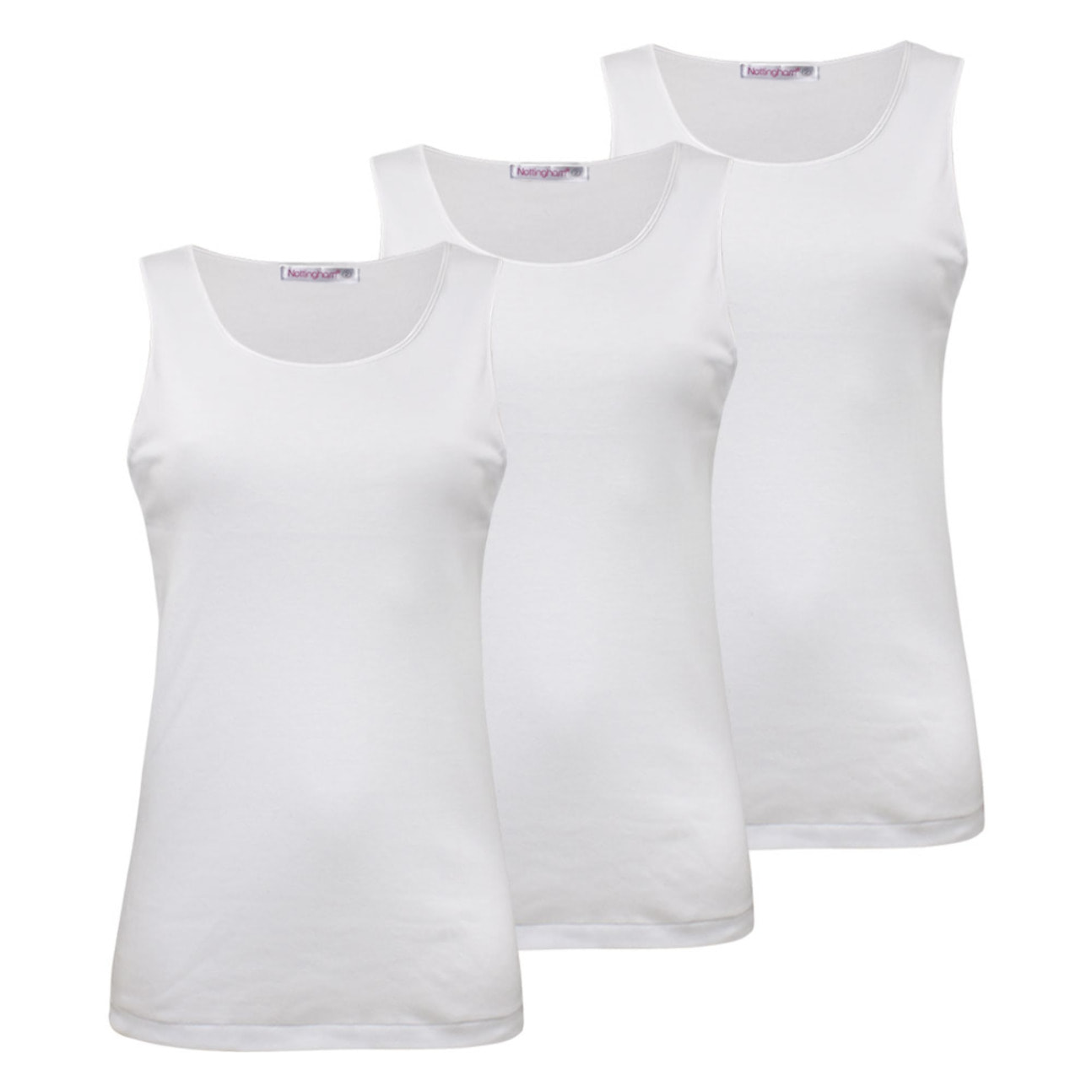 3 Canotte Intime Donna Caldo Cotone Nottingham Art. NOTVUSOFF Bianco