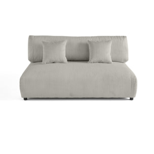 Garance - module d'assise 3 places - en velours côtelé - Gris clair