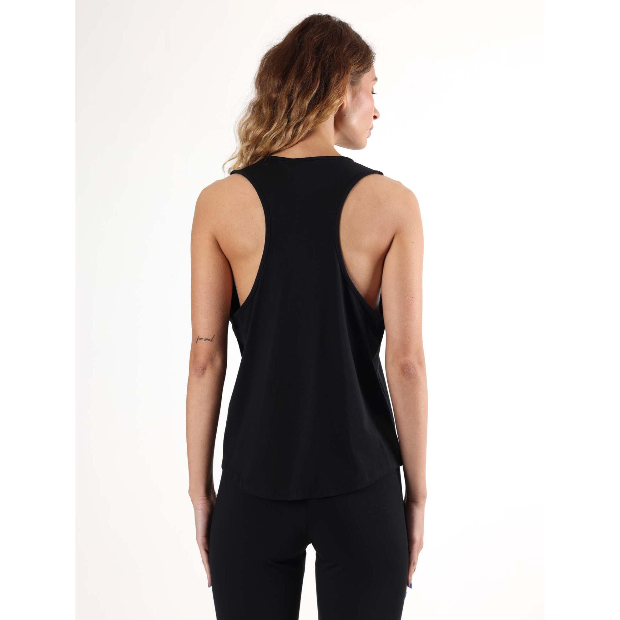 Canotta donna Leone 1947 Apparel in cotone con grande logo. Per training.