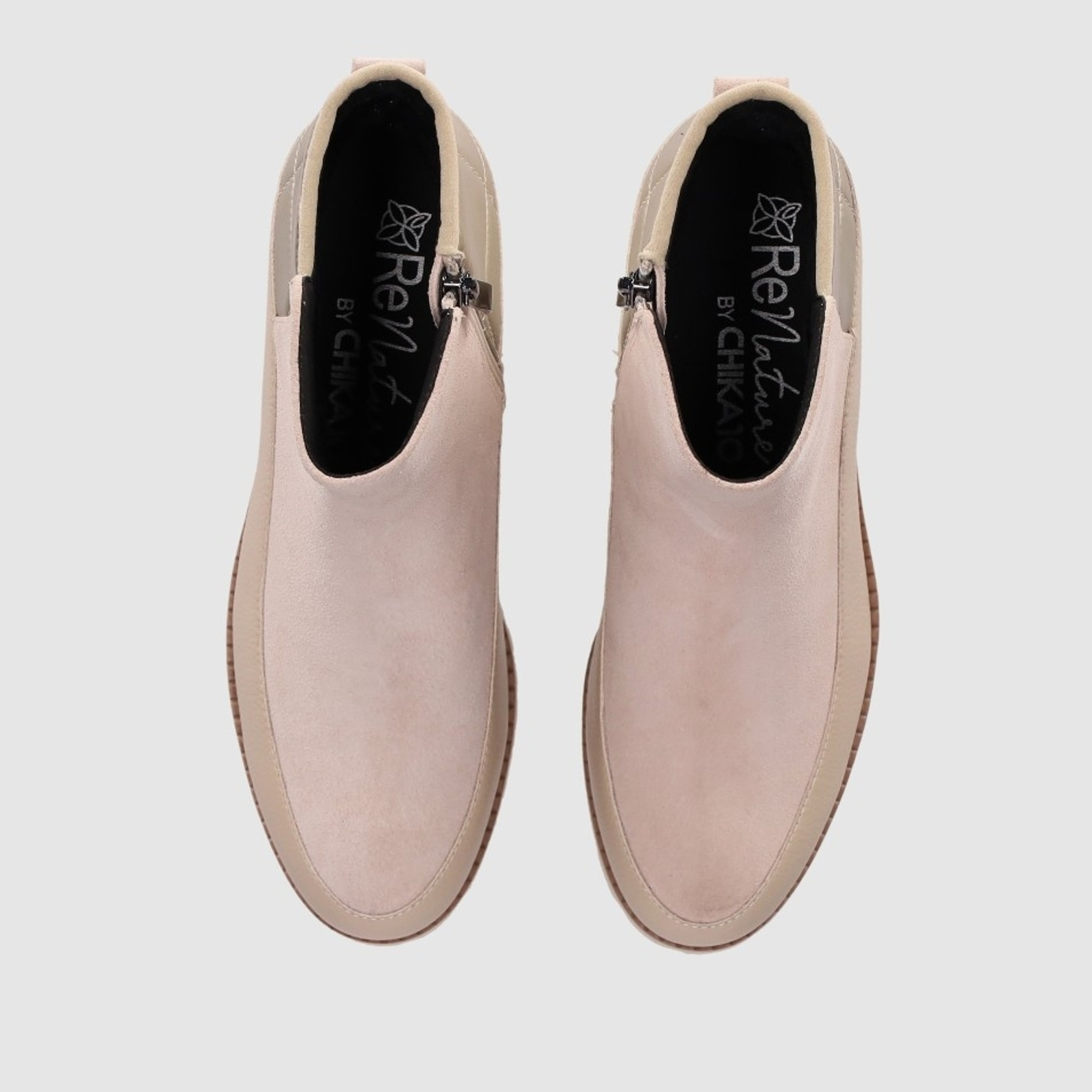 Botines de Serraje - Taupe - Tacón: 5 cm