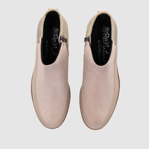 Botines de Serraje - Taupe - Tacón: 5 cm
