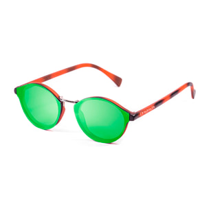 Gafas de sol PALO ALTO TURIN - Tiras marrón mate / Plana revo verde