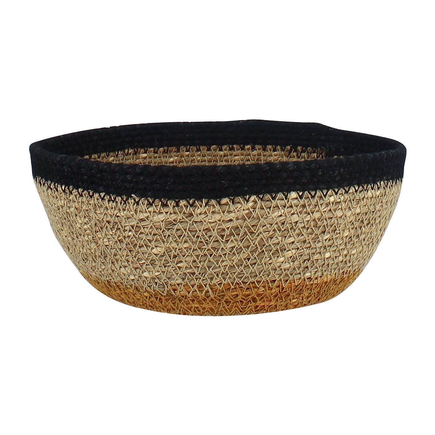 Panier rond en jonc de mer naturel et jaunce d18cm DUNE