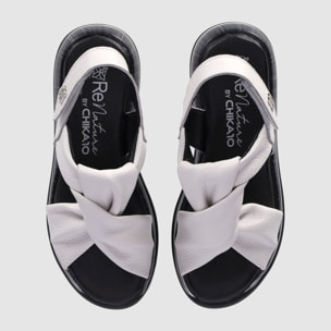 Sandalias de Piel - Blanco - Tacón: 4 cm