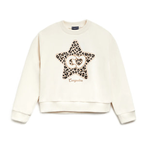 Sudadera Estampado Leopardo Detalle Estrella