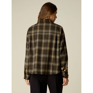 Oltre - Overshirt in flanella check - Marrone